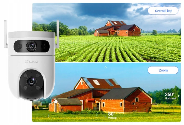 Kamera Obrotowa WiFi 2 x 5Mpx Dual LENS H9C 5MP+5MP EZVIZ 2w1 Autotracking