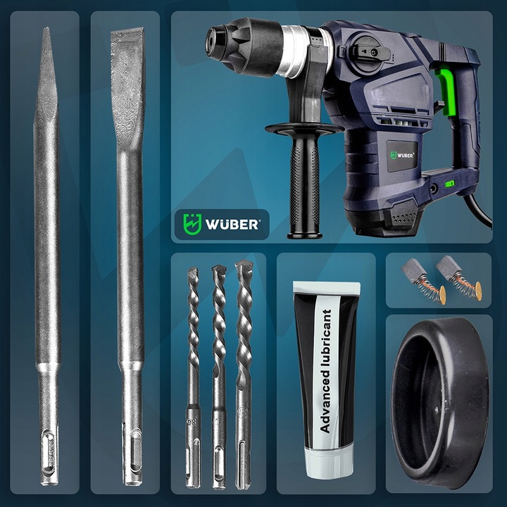 MŁOTOWIERTARKA UDAROWA SDS+ WIERTARKA MŁOT UDAROWY MOCNY 2600W ZESTAW