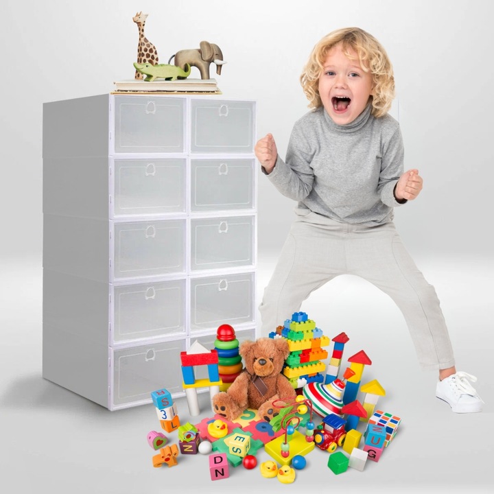 Pudełka na buty organizer szafka stojak pojemnik na obuwie x10 szt z