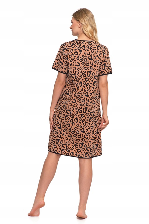 Koszula Damska Nocna Piżama PANTERKA Modna Bawełniana Krótki Rękaw MORAJ L