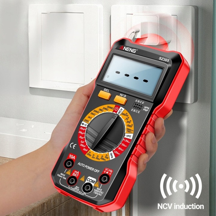 MULTIMETR RĘCZNY MIERNIK CYFROWY NAPIĘCIA PRĄDU INTELIGENTNY POMIAR I