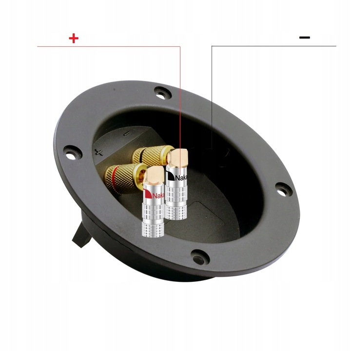 NAKAMICHI Wtyk głośnikowy bananowy kątowy HQ 4 szt