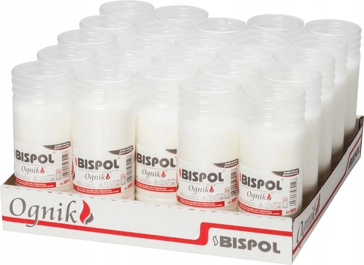 BISPOL WKŁAD PARAFINOWY 14,5 CM DO ZNICZY 72H 24 SZT.