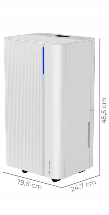 Cichy Osuszacz Powietrza 12L/24H WAVE Pochłaniacz Wilgoci ION+WIFI 40