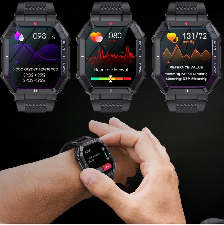 SMARTWATCH MĘSKI WIELOFUNKCYJNY ROZMOWY