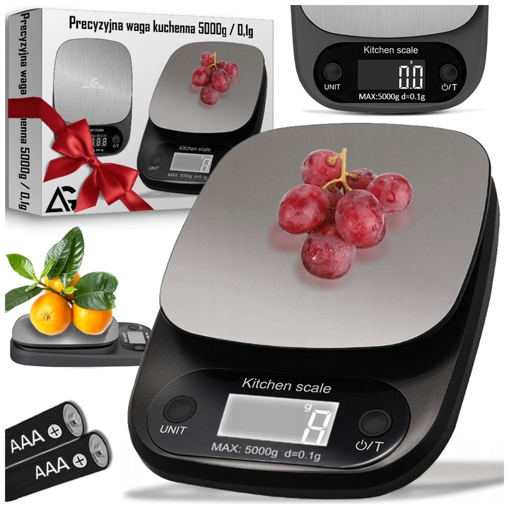 WAGA KUCHENNA ELEKTRONICZNA 5000g 0,1g WYŚWIETLACZ LCD PRECYZYJNA
