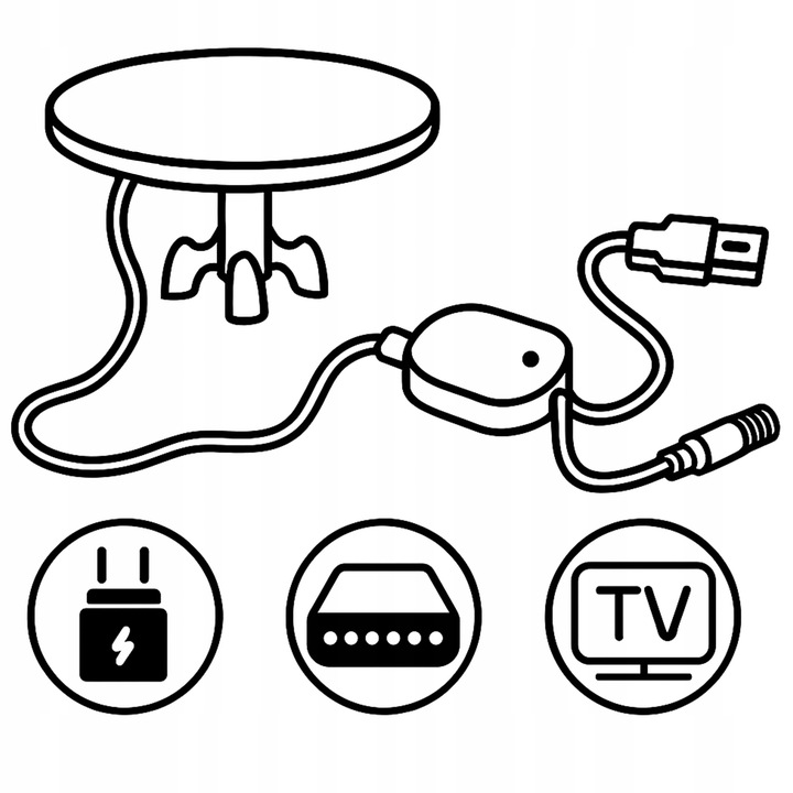 ANTENA WEWNĘTRZNA ZEWNĘTRZNA do TV NAZIEMNEJ DVB-T2 ULTRA HD 4K FILTR