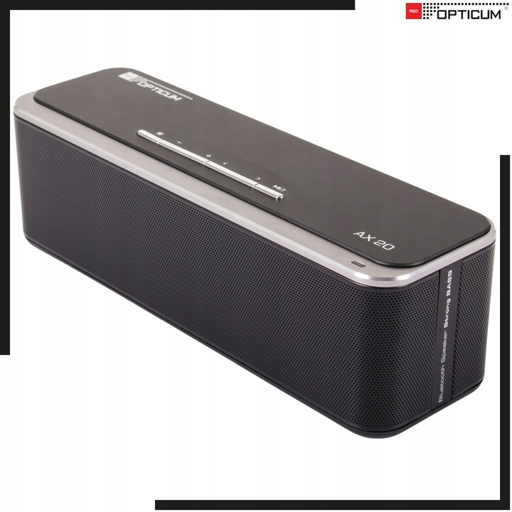 GŁOŚNIK BLUETOOTH PRZENOŚNY 10W AX20 BEZPRZEWODOWY MOCNY BAS AUX