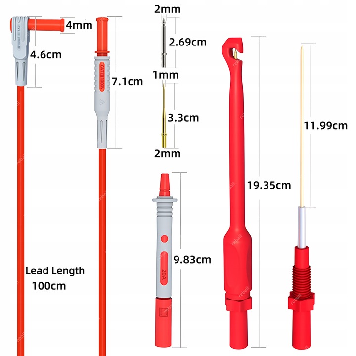 PRZEWODY POMIAROWE KABLE DO MIERNIKA SONDY DŁUGIE IGŁY CLEQEE P1033B