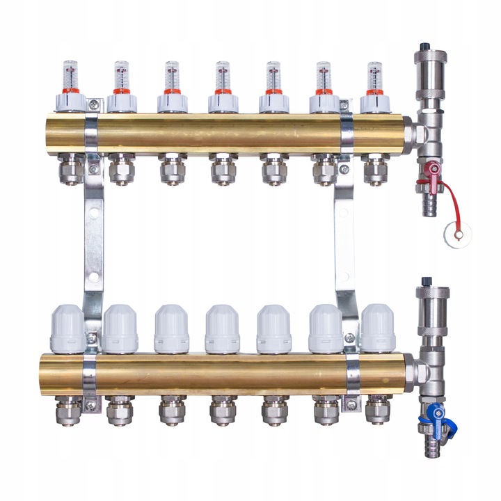 Rozdzielacz do podłogówki 7 obwodów sekcji z grupą pompową z pompą Wilo