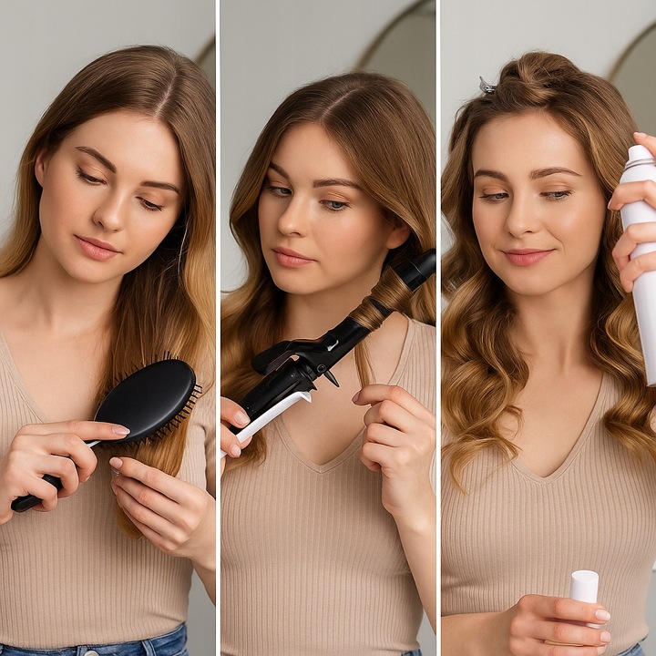 Lokówka do Włosów Długich Krótkich CERAMICZNA STOŻKOWA LOKI First