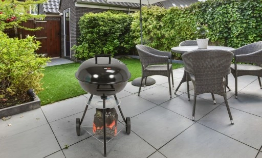 GRILL WĘGLOWY OGRODOWY OKRĄGŁY Z POKRYWĄ POPIELNIK