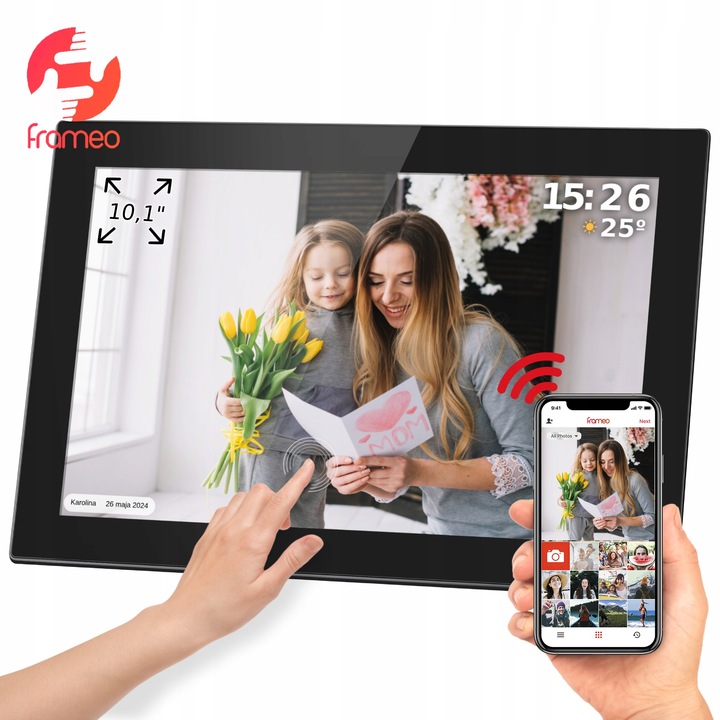 Cyfrowa ramka Kruger&Matz na zdjęcia FRAMEO Wi-Fi 10,1" wysoka jakość panel