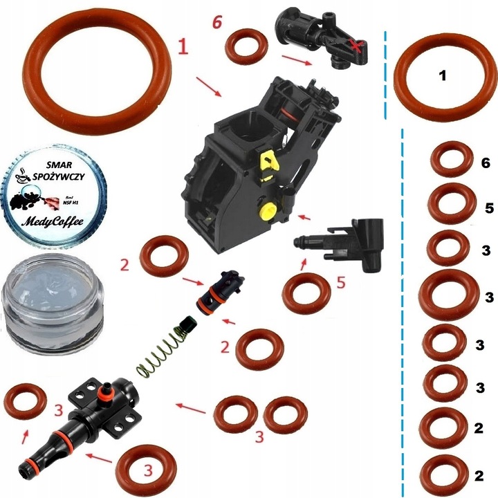 Zestaw naprawczy Uszczelek do Saeco Philips LatteGo