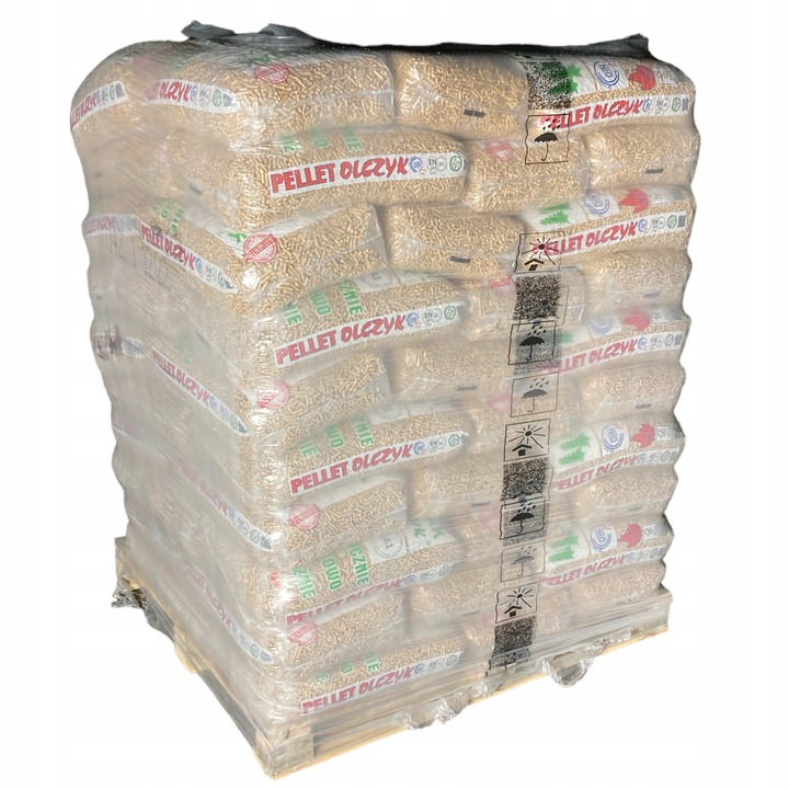 PELLET DRZEWNY PELET DREWNIANY OLCZYK Opał zimowy A1 ENplus - Paleta 975 KG