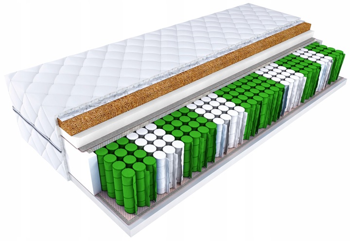 Materac kieszeniowy z kokosem CARL 90x200 H3/H4- KONIEC Z BÓLEM