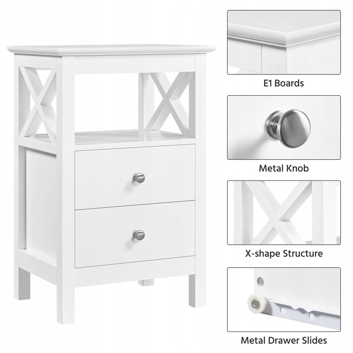 Yaheetech Szafka Nocna do Przechowywania, Stolik Boczny, 40 x 30 cm,