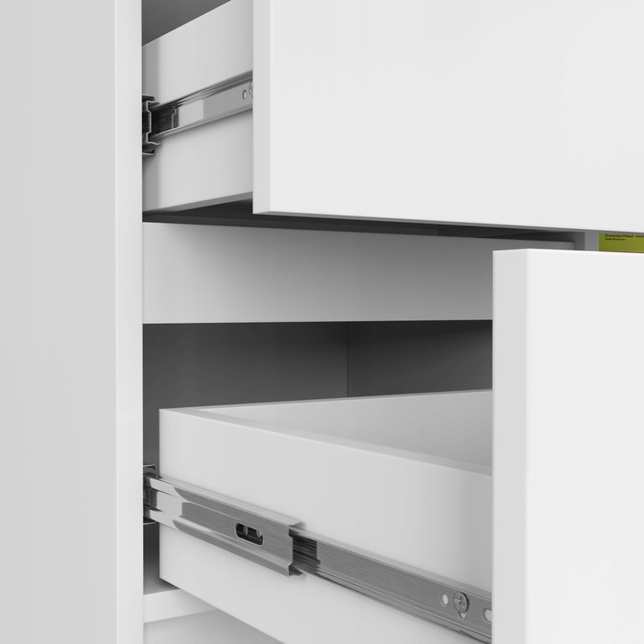 Biała komoda do pokoju nastolatka 80 cm pojemna 3 szuflady 1 drzwi 2