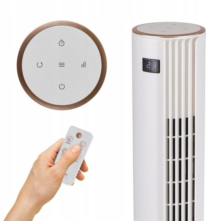 Wentylator kolumnowy HEVA MOX wiatrak podłogowy stojący cichy LED