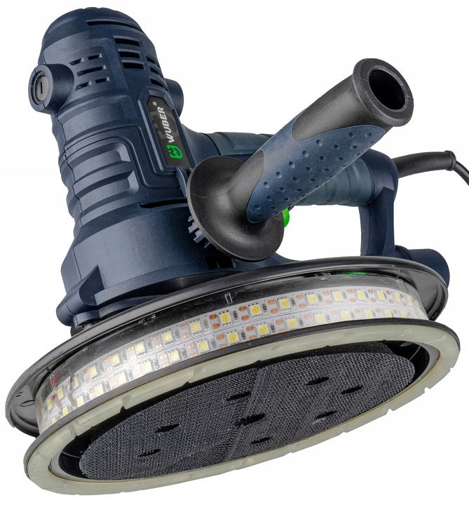 SZLIFIERKA DO GIPSU GŁADZI 180MM SIECIOWA Z TAŚMĄ LED + 6 PAPIERÓW