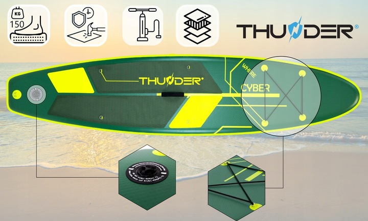 Deska SUP 320CM dmuchana wytrzymała pompowana do pływania zestaw Thunder