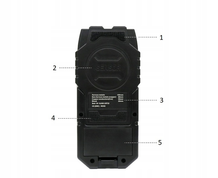 WYKRYWACZ DETEKTOR PRZEWODÓW KABLI METALI W ŚCIANIE DREWNA METALU + BATERIA