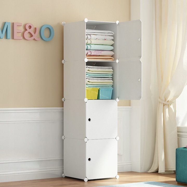 SZAFA MODUŁOWA GARDEROBA UBRANIOWA BIAŁA REGAŁ SŁUPEK ZAMKNIĘTY 4