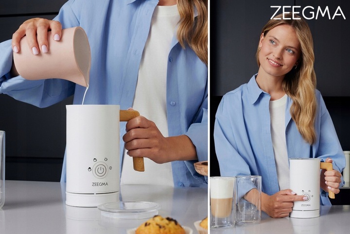 ELEKTRYCZNY SPIENIACZ do mleka Podgrzewacz KAWY PIANY LATTE BIAŁY 240ml