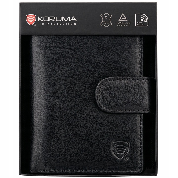 Pojemny PORTFEL MĘSKI Skórzany Pionowy OCHRONA RFID BLOCK Karty | KORUMA