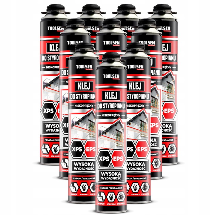 ZESTAW Piano KLEJ DO STYROPIANU EPS XPS Piana + PISTOLET + CZYŚCIK