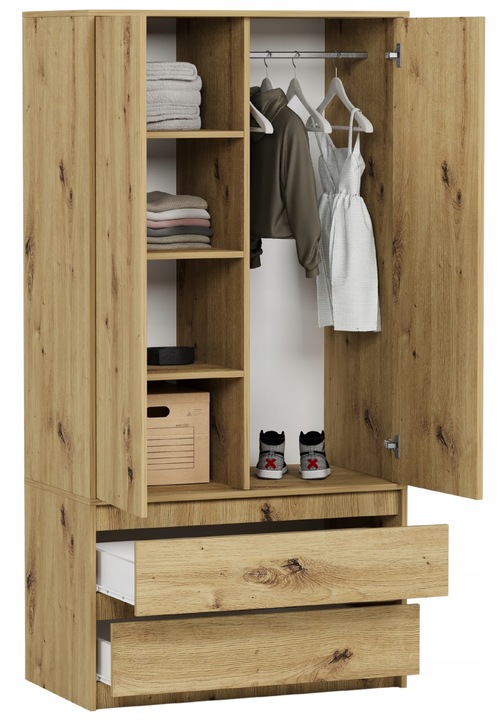 Szafa garderoba 90cm 2drzwi 2szuflad artisan B-9TIP