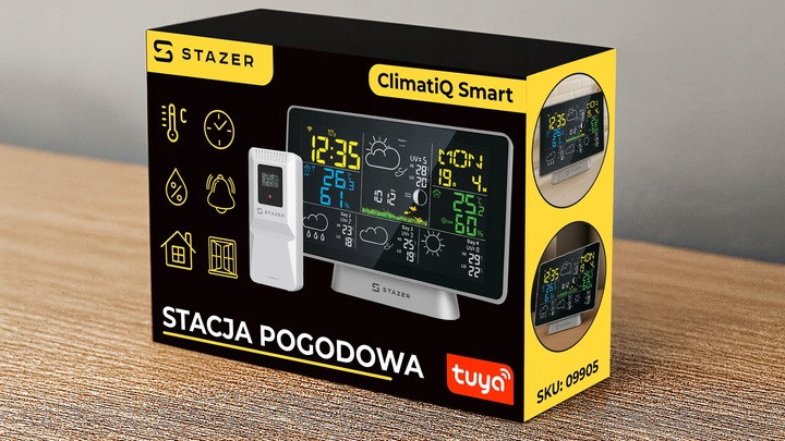 Stacja pogodowa pogody termometr higrometr barometr budzik smart WiFi