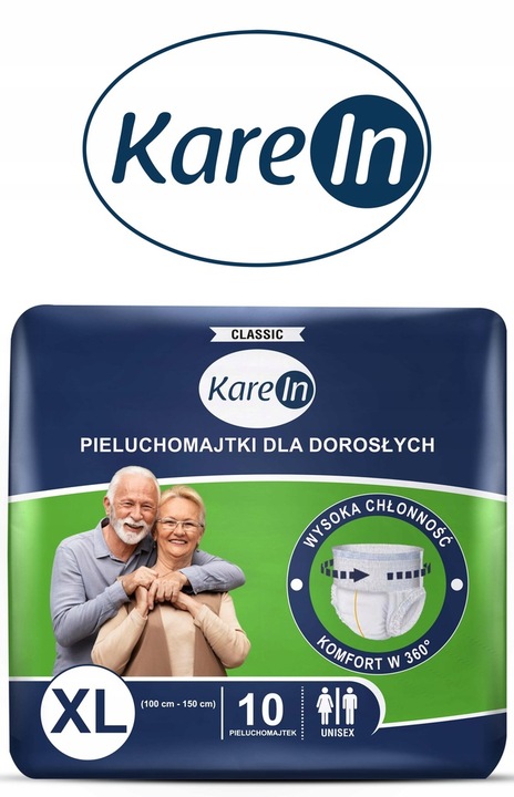 PIELUCHOMAJTKI PAMPERSY DLA DOROSŁYCH KAREIN CLASSIC XL 30 SZTUK