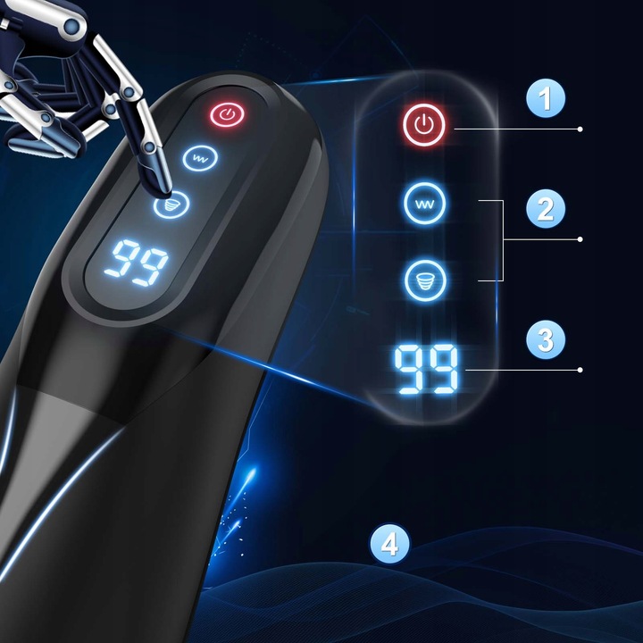 Automatyczne masturbator meski z funkcją ssania, wibracji, ogrzewania