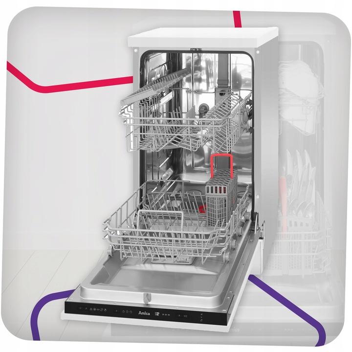 Zmywarka do zabudowy Amica DIM41 45 cm 9 kompletów SteamPower LED