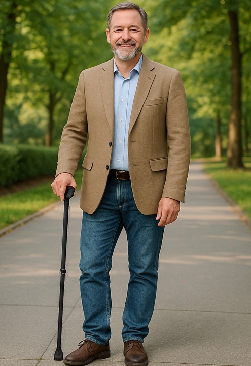 Laska ortopedyczna dla seniora do podpierania się Regulowana Lekka