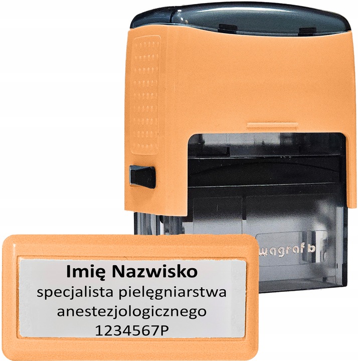 WAGRAF B2 - Pieczątka do 4 wersów - 12 kolorów obudowy do wyboru - IMIENNA