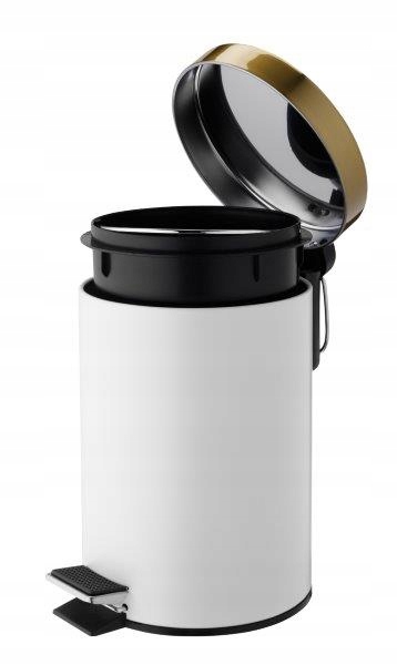 Kosz na śmieci łazienkowy 3L INSTILO biały ze złotą pokrywą