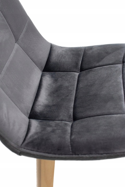 KRZESŁO skandynawskie TAPICEROWANE pikowane do salonu COLIN szare