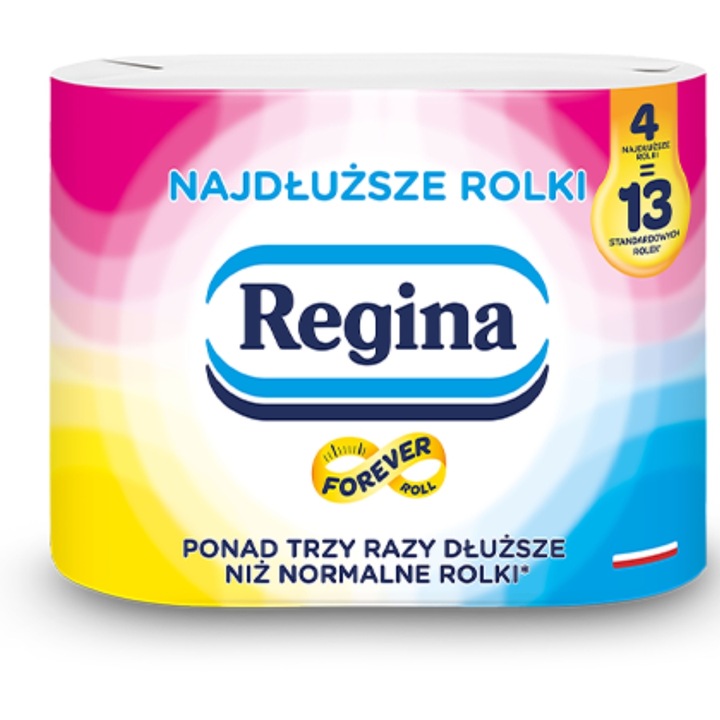 PAPIER TOALETOWY Najdłuższy Regina 2 Warstwy 500 LISTKÓW 4Rolki x5 opakowań