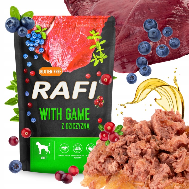 MOKRA KARMA DOLINA NOTECI RAFI ADULT BEZ ZBÓŻ SASZETKA MIX SMAKÓW 24 x 500G