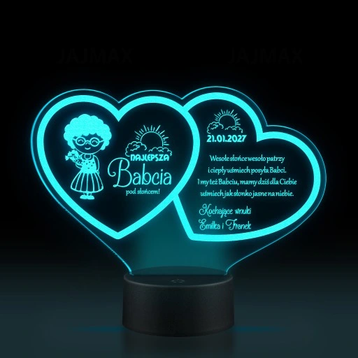 Prezent Dzień Babci i Dziadka Statuetka lampka LED