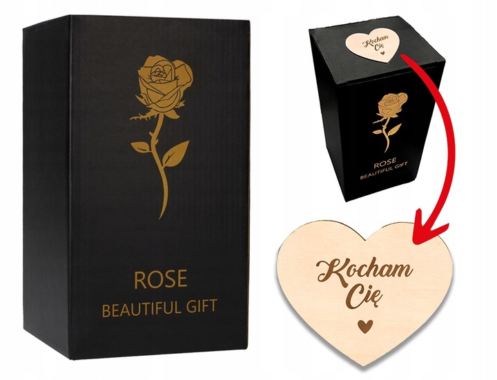 WIECZNA RÓŻA W SZKLE LED PREZENT NA DZIEŃ BABCI KOBIET WALENTYNKI GRAWER