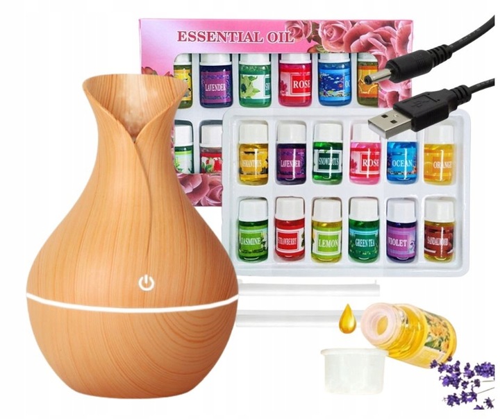 NAWILŻACZ POWIETRZA DYFUZOR ZAPACHOWY AROMATERAPIA + OLEJKI ETERYCZNE