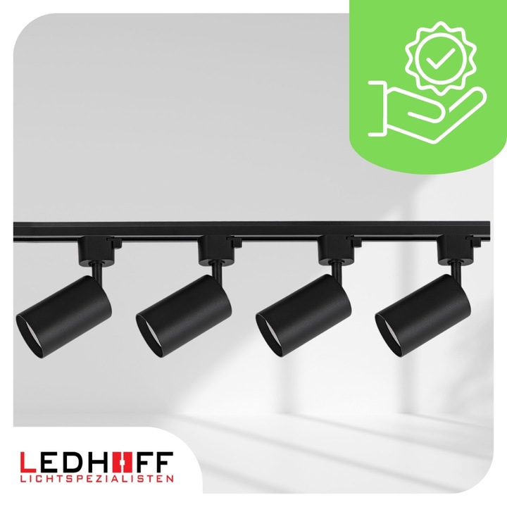 Oświetlenie szynowe Zestaw listwa 2m + 4x lampa GU10 CZARNY