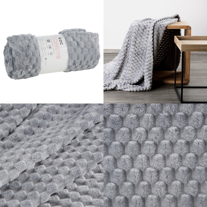 Komplet narzut na kanapę + fotele gruby ciepły koc mikrofibra 3D kolory HIT