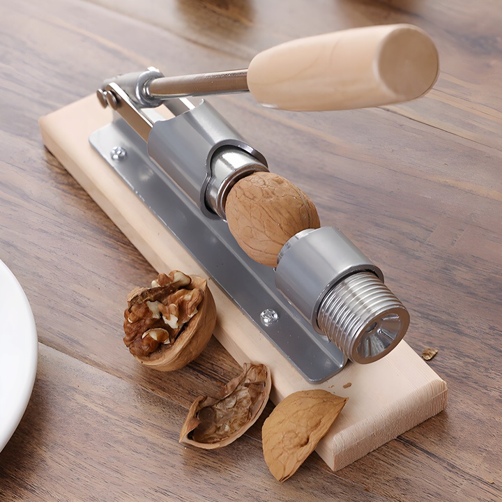 DZIADEK DO ORZECHÓW NA PODSTAWCE ANTYPOŚLIZGOWEJ MOCNY STALOWY REGULOWANY