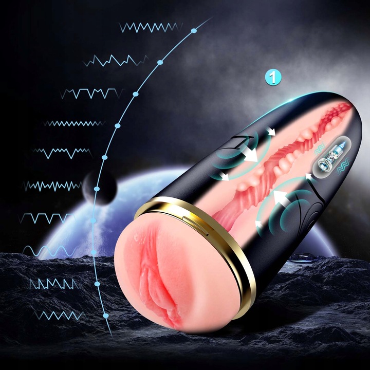 Realistyczne wibracje Męski masturbator Automatyczny 3D POCHWA