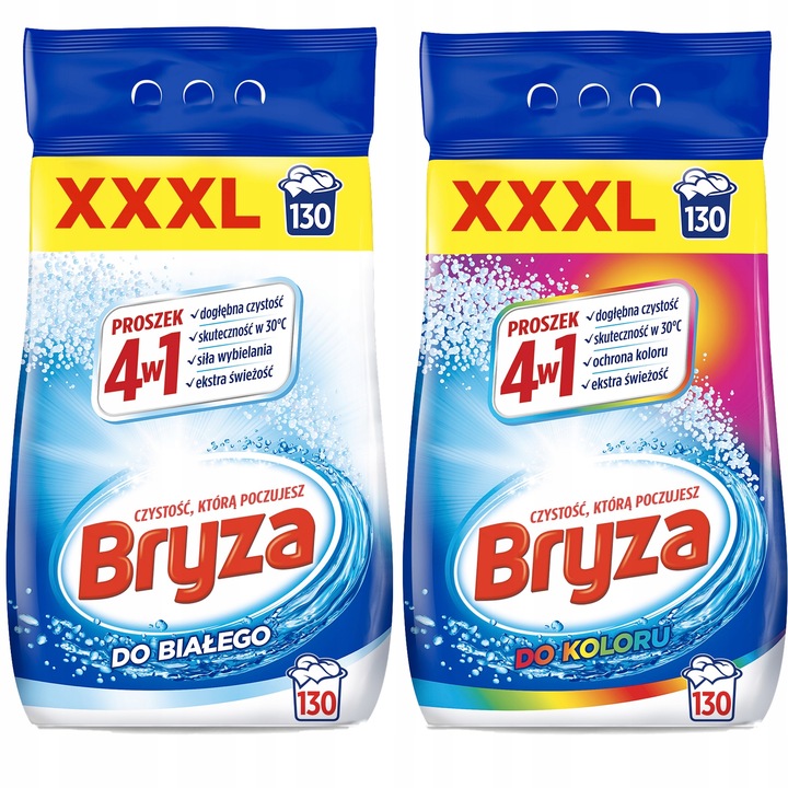 Zestaw Bryza 4w1 Proszek do prania koloru 2 x 8,45 kg 260 prań XXL