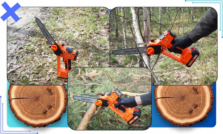 PIŁA AKUMULATOROWA ELEKTRYCZNA MINI 8" + DWA 2X AKUMULATORY 2.0Ah DO